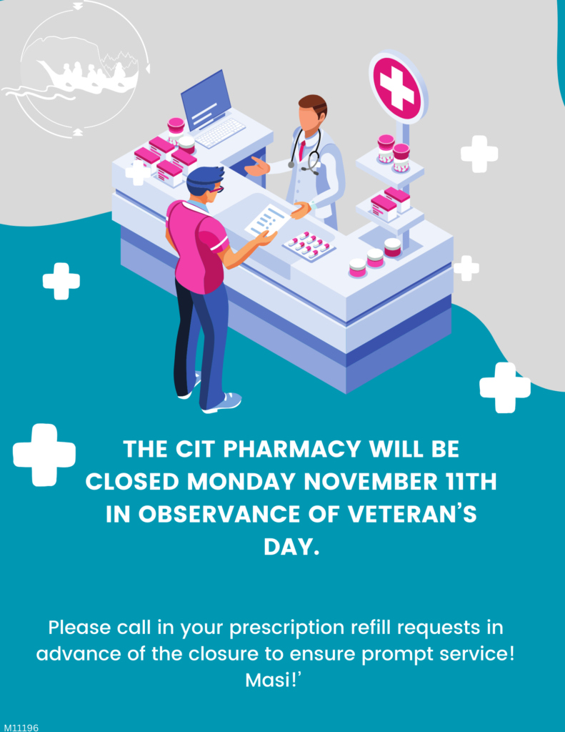 Pharmacy closure notice for Veteran's Day