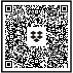 A black and white QR code with the Dropbox logo—a pattern of four diamond shapes—at the center. Framed by a black square border and smaller squares in each corner, it likely links to Dropbox content related to Public Health.